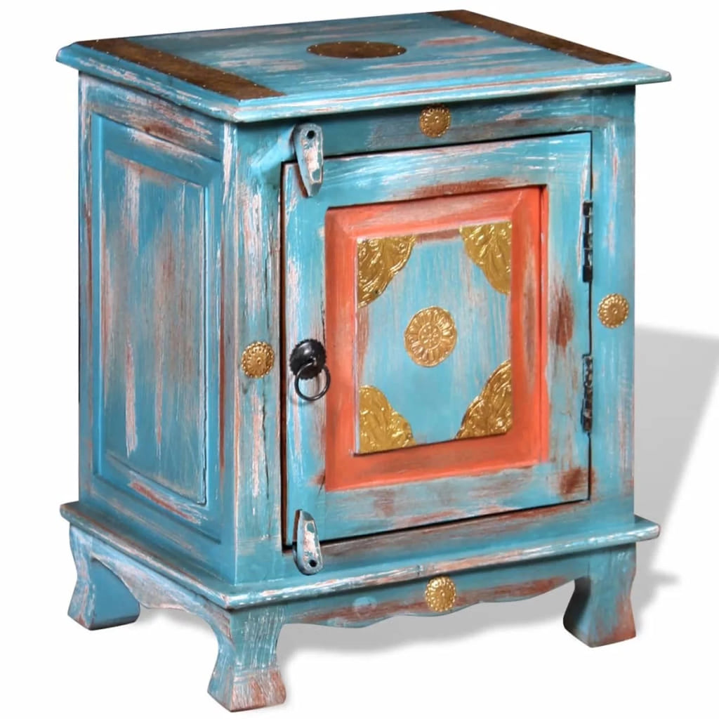 Blue Solid Mango Wood Nightstand M94077