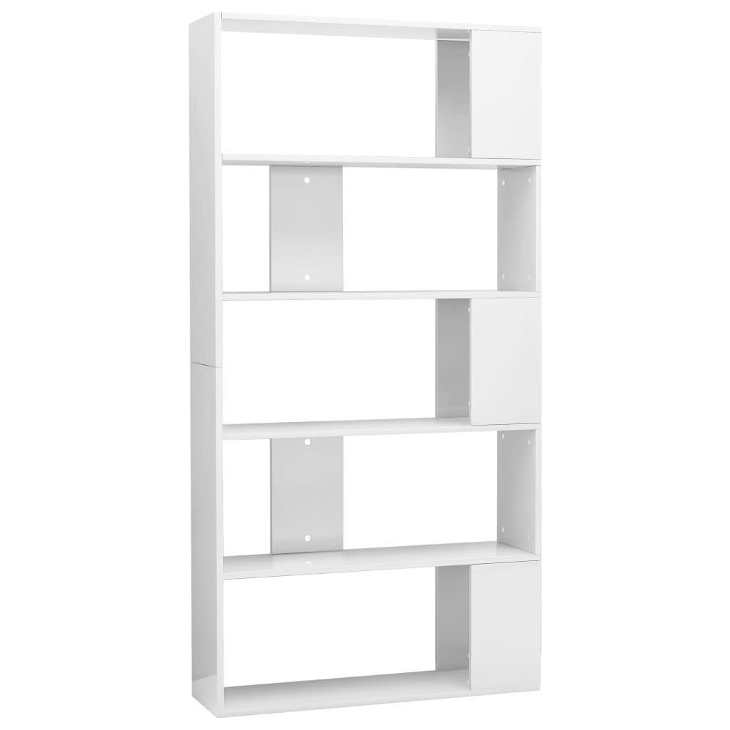 High Gloss Black Book Cabinet Room Divider Chipboard L243961