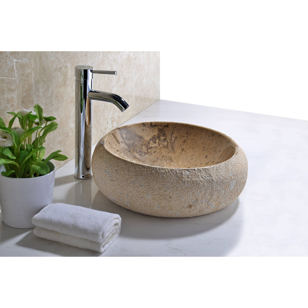 Classic Cream Marble Vessel Sink T71591