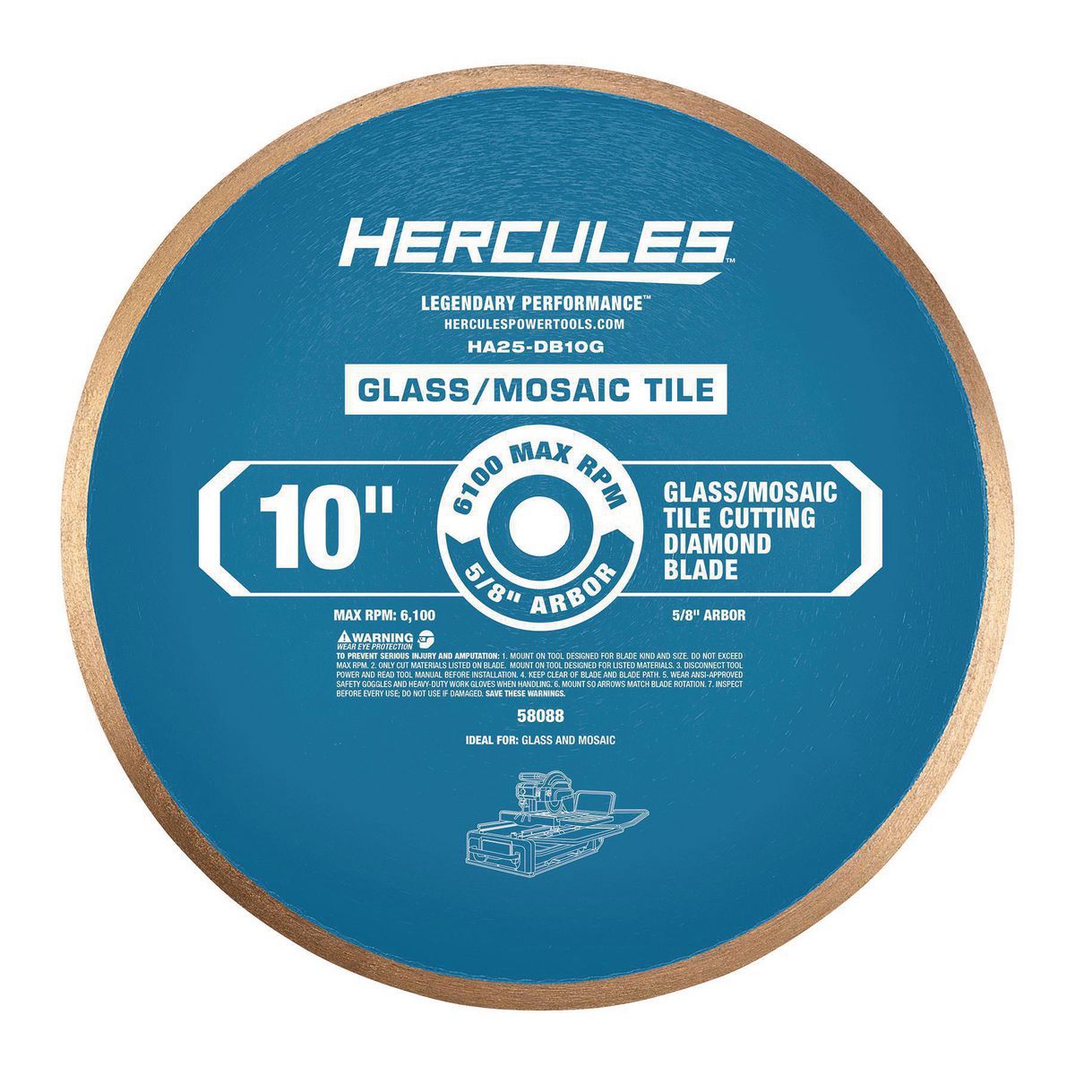 10 in. Glass and Mosaic Tile Diamond Blade H696