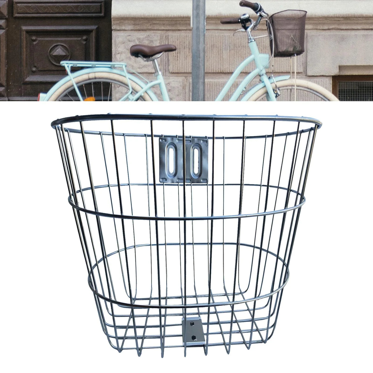 Rust Resistant Metal Bike Frame Basket Z436