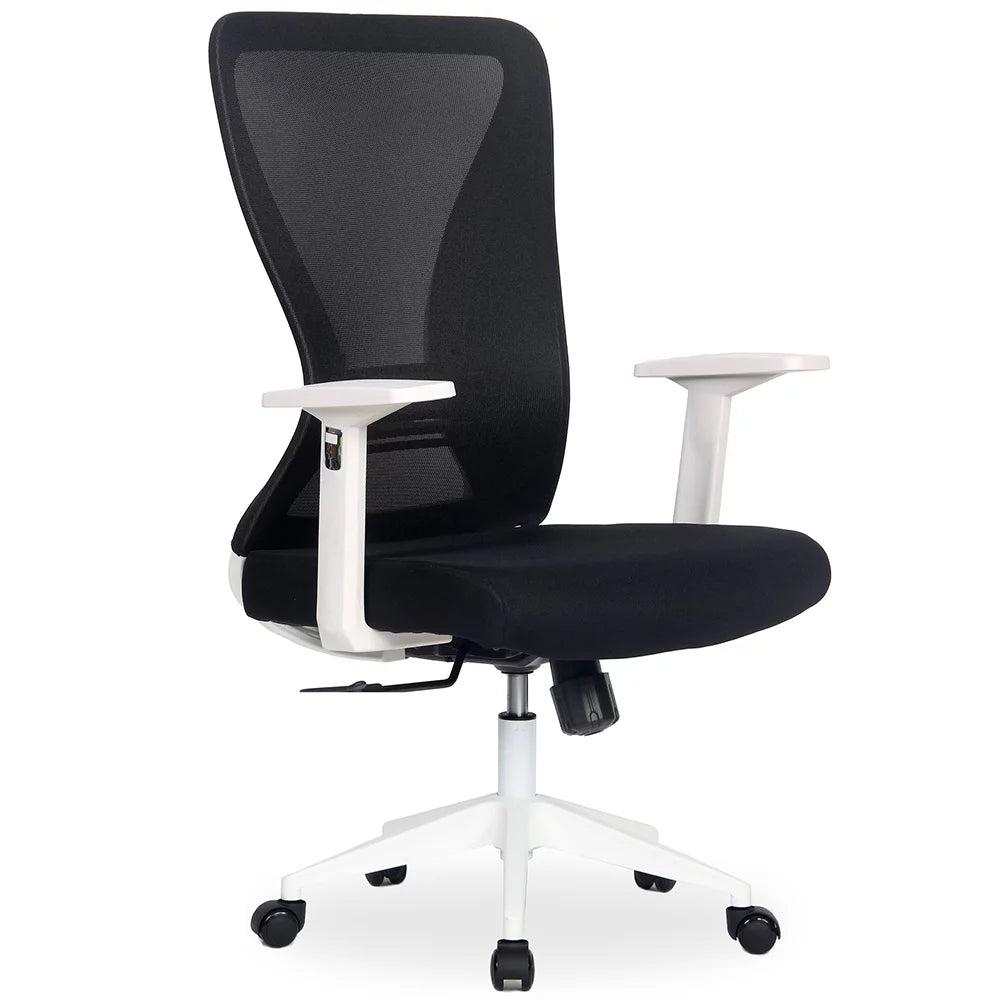White Black Mid-Back Office Task Chair N361