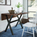 Solid Wood Drop Leaf Folding Desk Brown Y305676