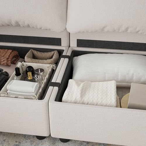 Light Grey 8 Seat U Shaped Sectional Sofa with Storage A7862