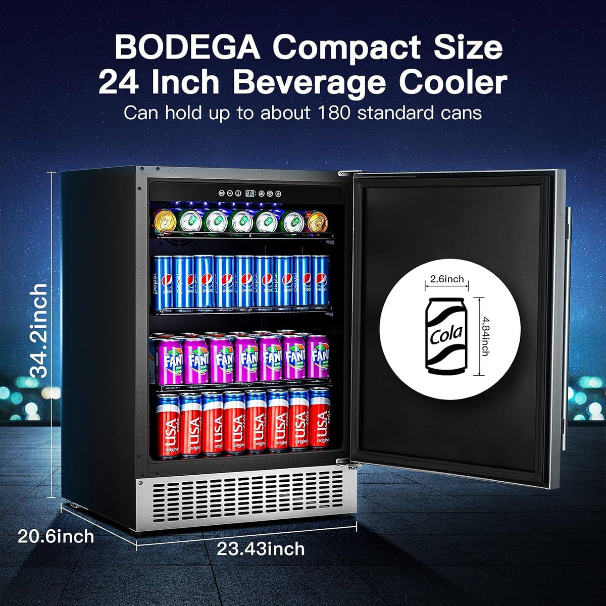 Stainless Steel Beverage Refrigerator 180 Cans F897708