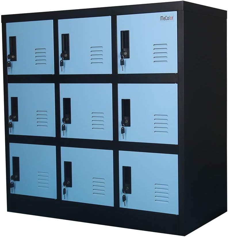 Blue Small Office Storage Locker Cabinet W97200