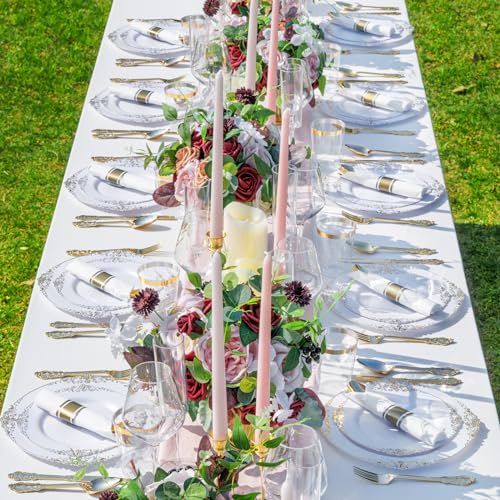 350PCS Gold Plastic Dinnerware Set Y80671