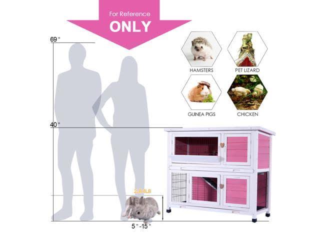 40x22 Wooden Rabbit Hutch Pet Cage Pink K448
