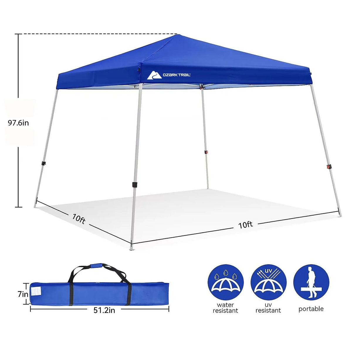 10' x 10' Blue Pop-up Canopy S7682