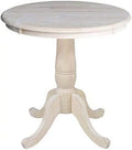 Unfinished Natural Wood Round Drop Leaf Dining Table I63791