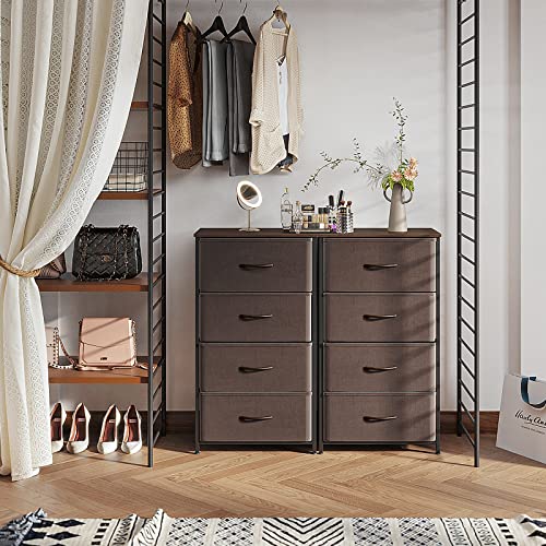 4 Drawer Dark Grey Dresser with Steel Frame and Wood Top A603674
