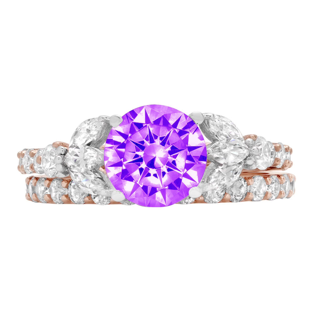 Purple Natural Amethyst 18k Gold Ring G353