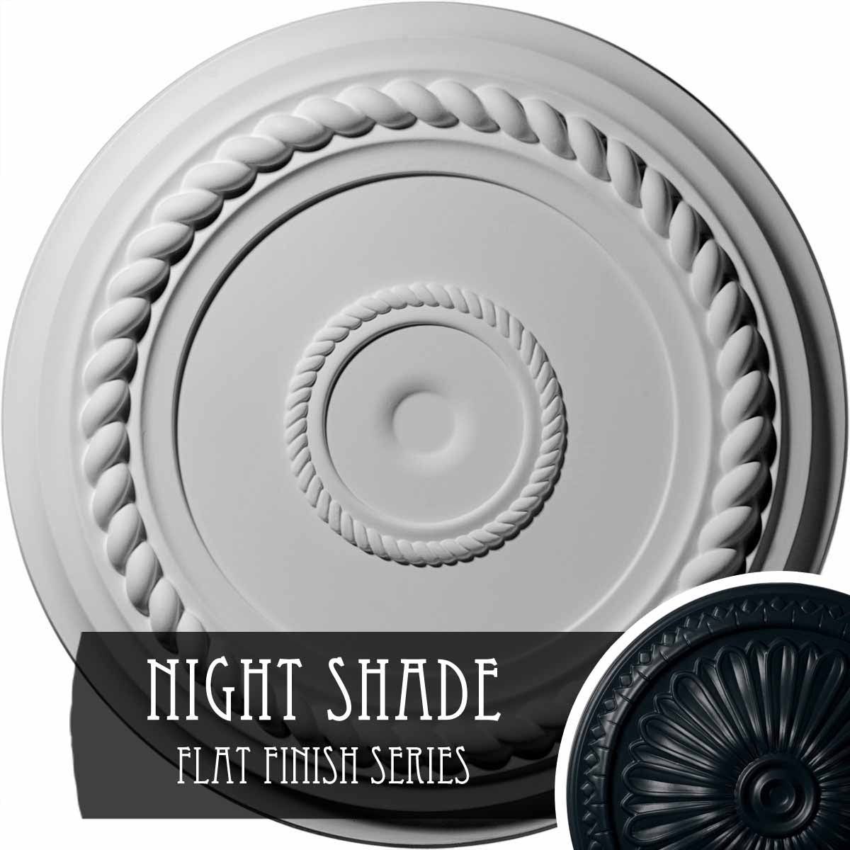 19 5/8x22OD x 1 1/2x22P Rope Ceiling Medallion, Hand-Painted Night Shade M15222