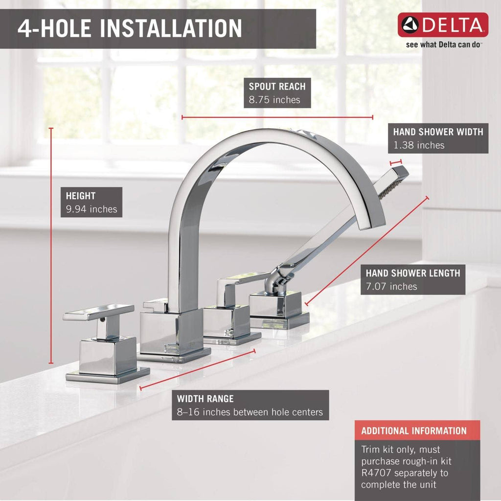 Roman Tub Trim with Hand Shower Stainless N955