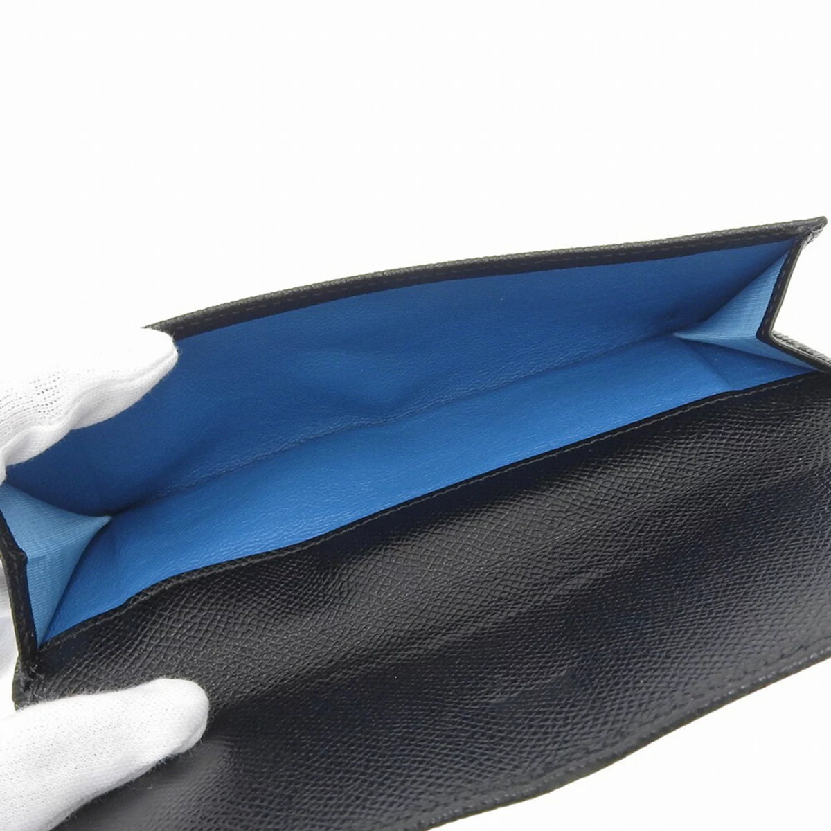 Pre-Owned Black Leather Long Wallet K50022