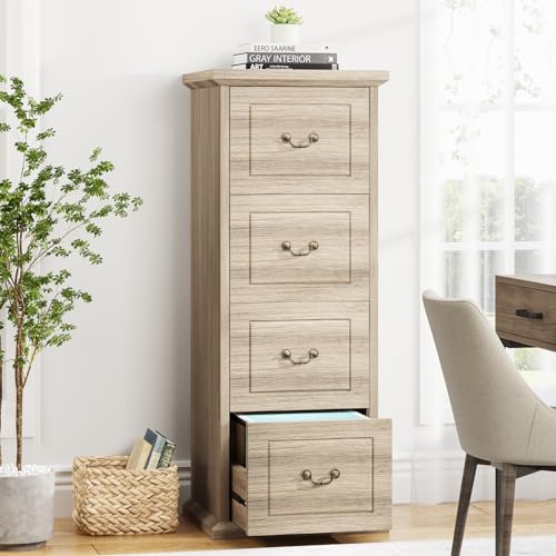 Walnut 4-Drawer Vertical File Cabinet F13895