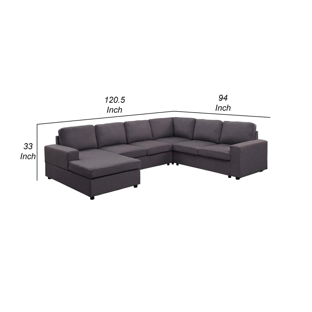 Dark Gray Modular Sectional Sofa with Reversible Chaise N766352
