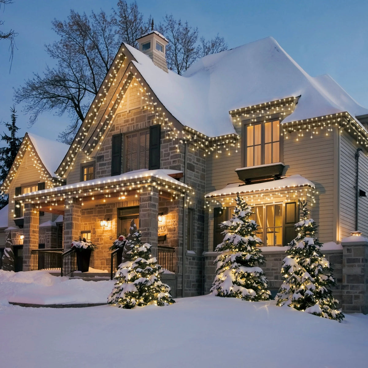 500-Count Warm White LED Dome Icicle Christmas Lights I733263