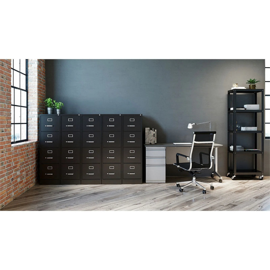 22" 4-Drawer Metal Vertical File Cabinet in Black Z3614