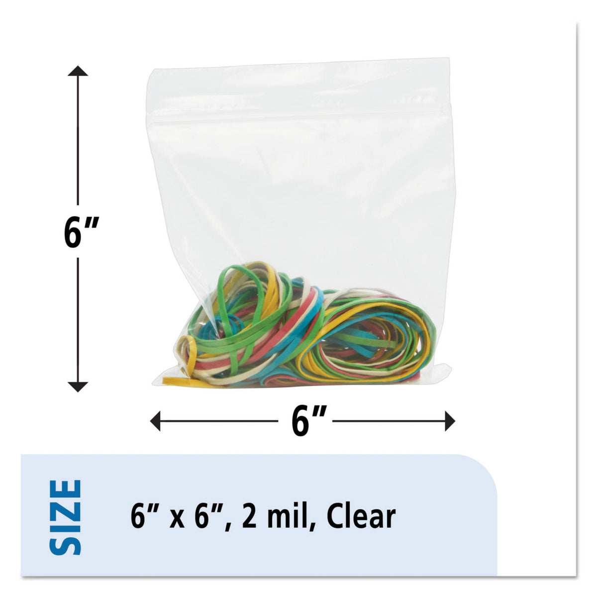 Clear 6 x 6 Zipper Seal Closure Bags, 1000/Carton K409