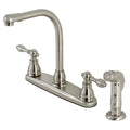 Brushed Nickel Centerset Kitchen Faucet with Side Sprayer X2995