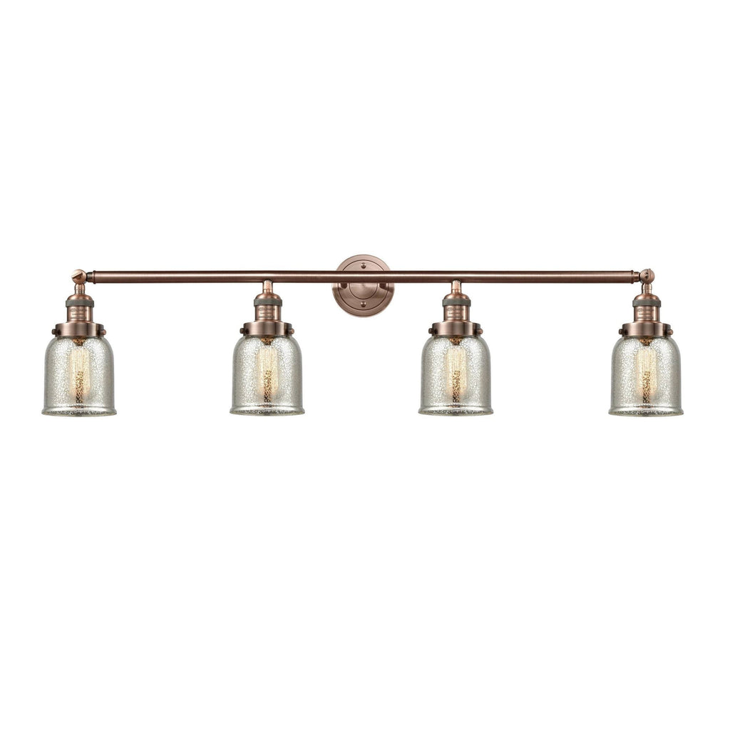 4 Light Small Bell 42 inch Adjustable Bathroom Fixture in Polished Nickel F7912