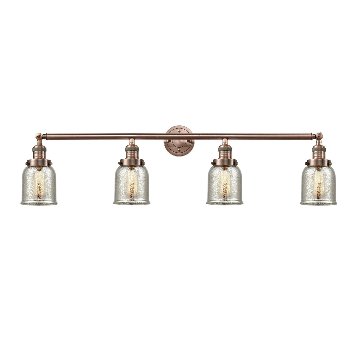 4 Light Small Bell 42 inch Adjustable Bathroom Fixture in Polished Nickel F7912