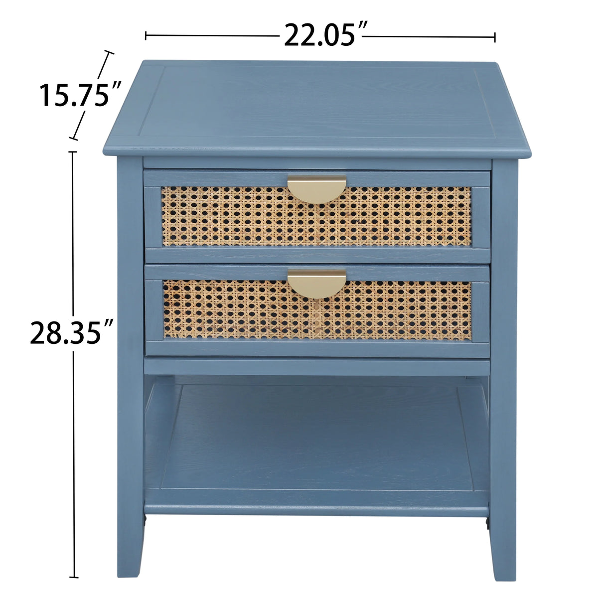 Natural Rattan 2-Drawer Side Table O231977