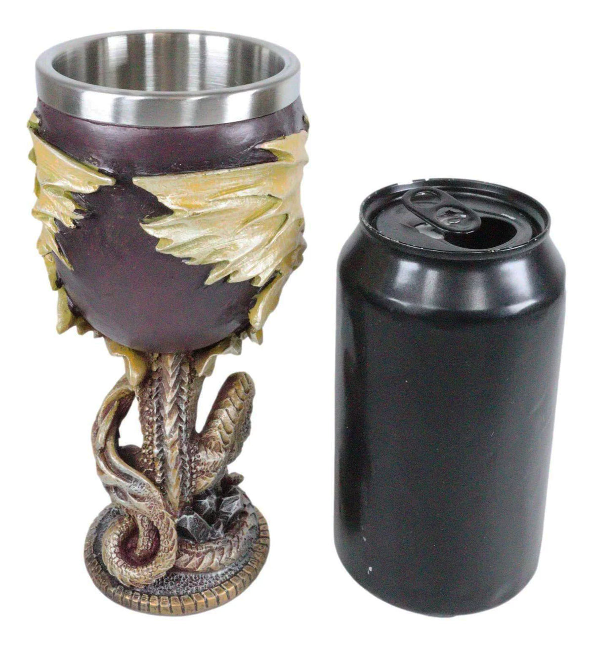 Maroon And Gold Dragon Wine Goblet 5oz S8490