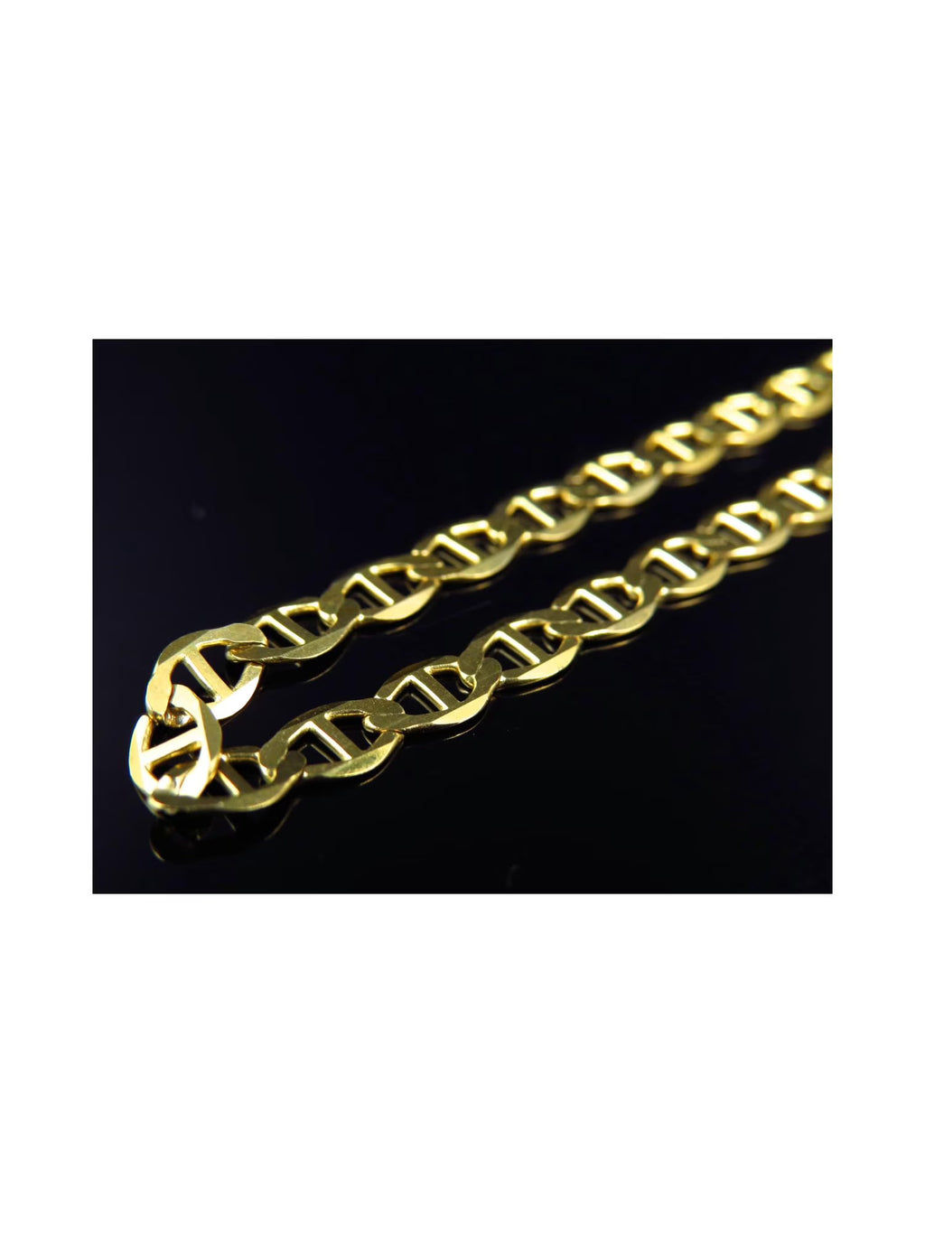 Solid 10K Yellow Gold Flat Mariner Link Chain Z726281