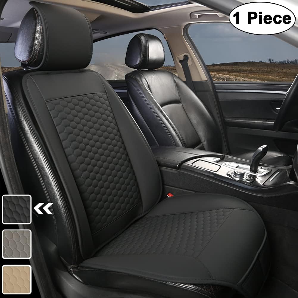 Black Car Seat Covers, 1 Pair with Lumbar Support B50418