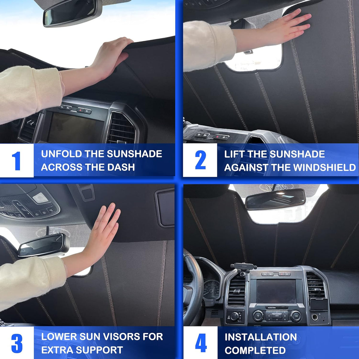 Front Windshield Sun Shade Pack of 2 N8591