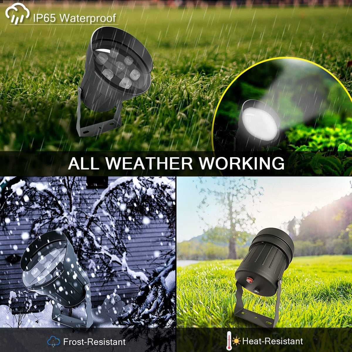 Solar Flag Pole Light 3in1 Design, 2 Brightness, Outdoor Dusk to Dawn U193319