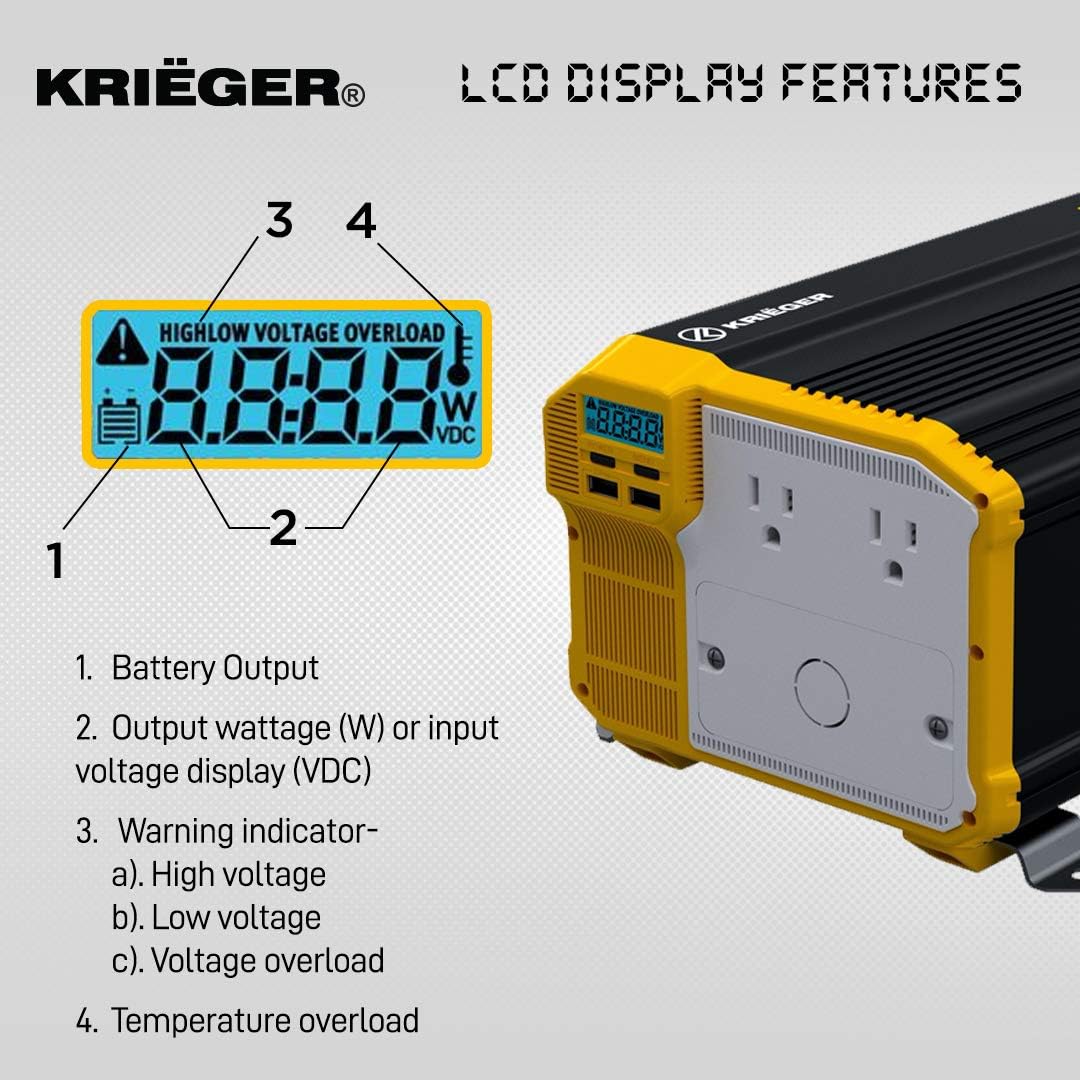 3000 Watts 12V to 110V Modified Sine Wave Power Inverter D154250