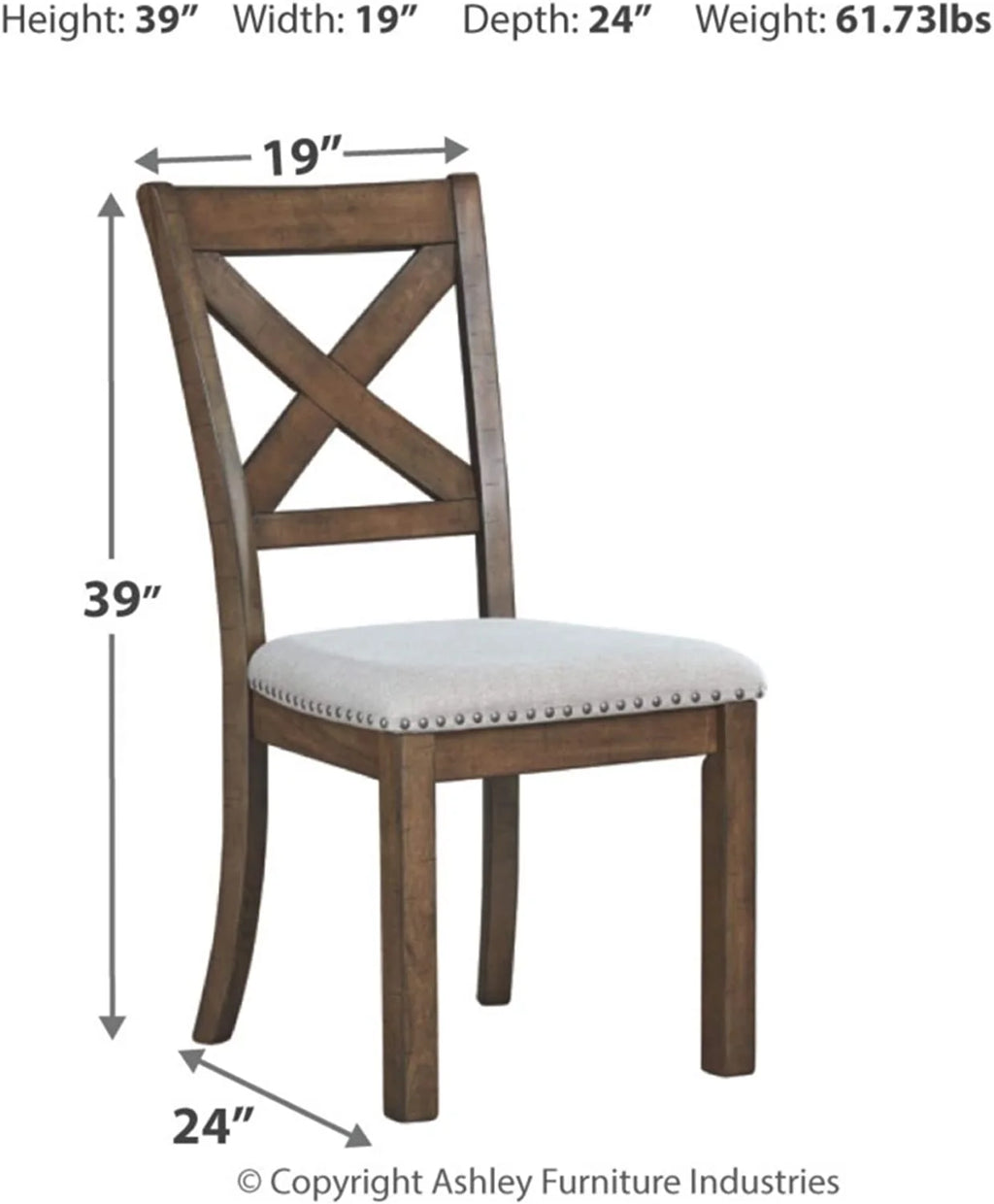 Brown Upholstered Dining Room Chair, 2 Count X875