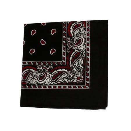96 Pack Black & Red Polyester Bandanas B571807