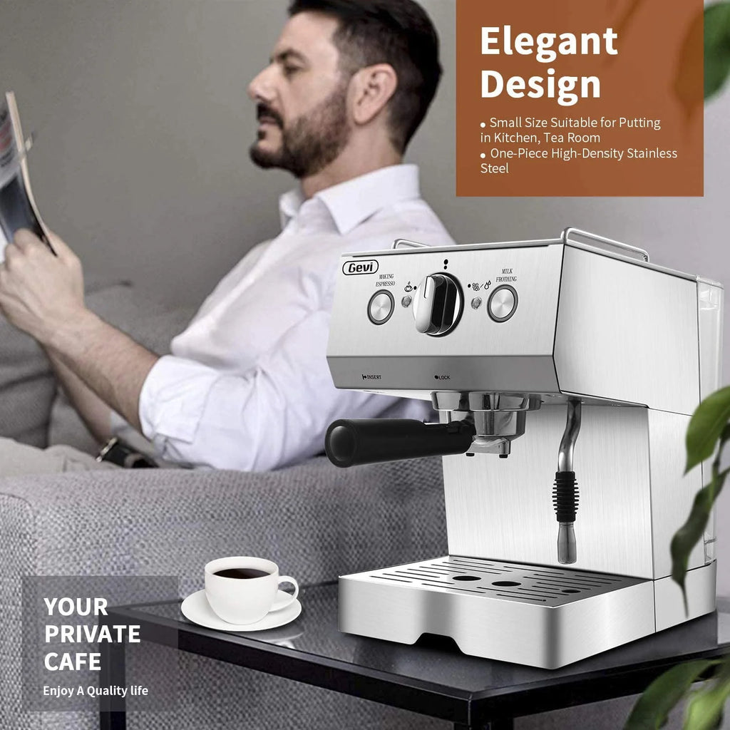 Silver Stainless Steel 15 Bar Espresso Machine G65968