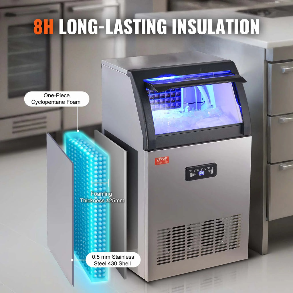Commercial Ice Maker 120LBS/24H 29LBS Storage U6143