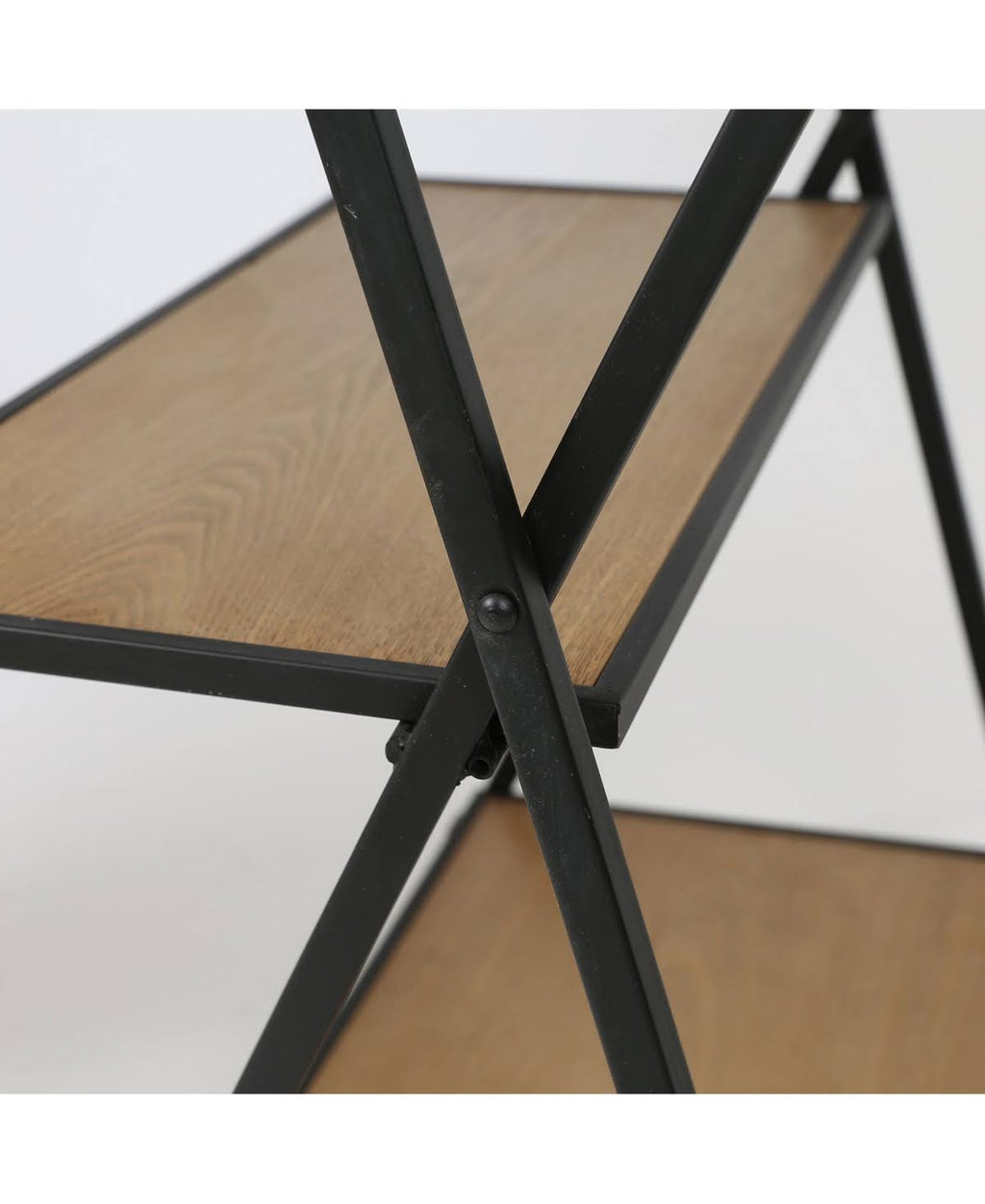 Wood and Metal Four-Tier Etagere Bookcase F740