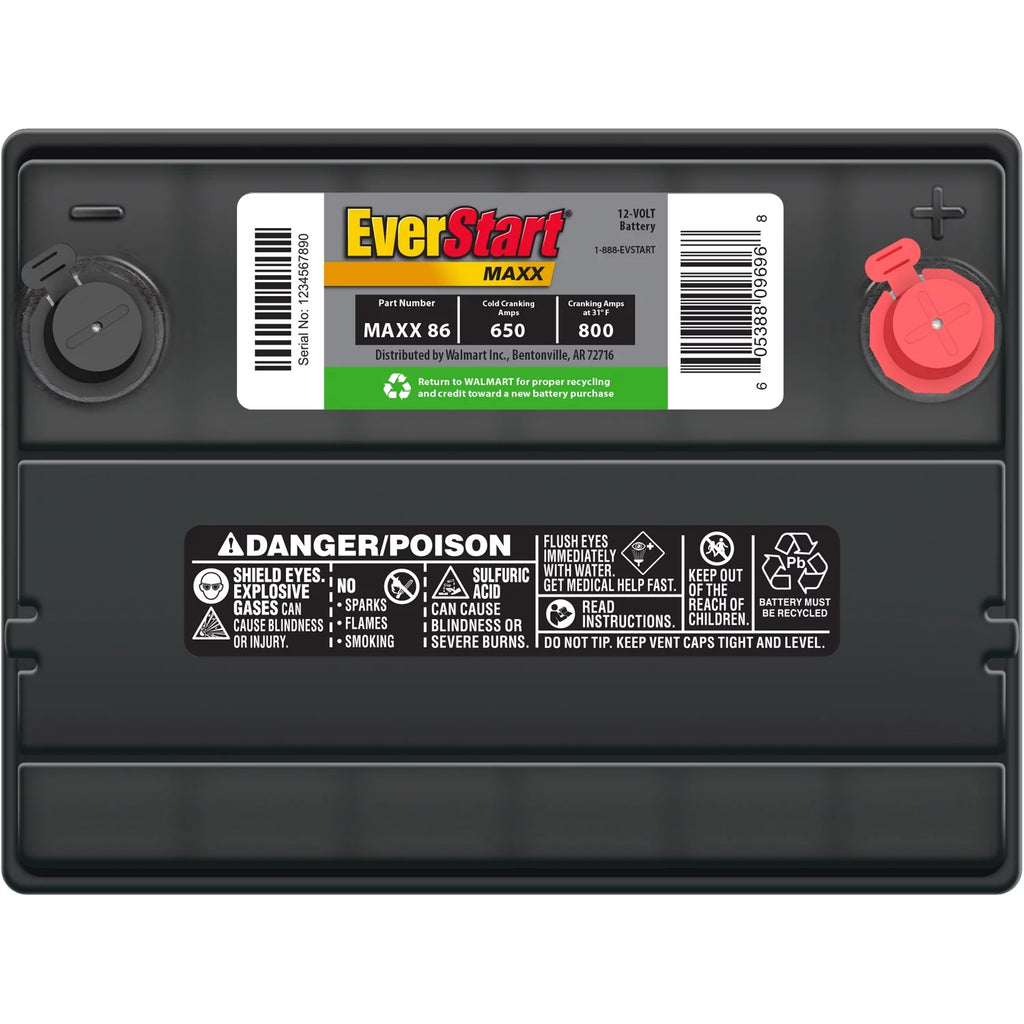 Group Size 86 12 Volt 650 CCA Lead Acid Automotive Battery O971