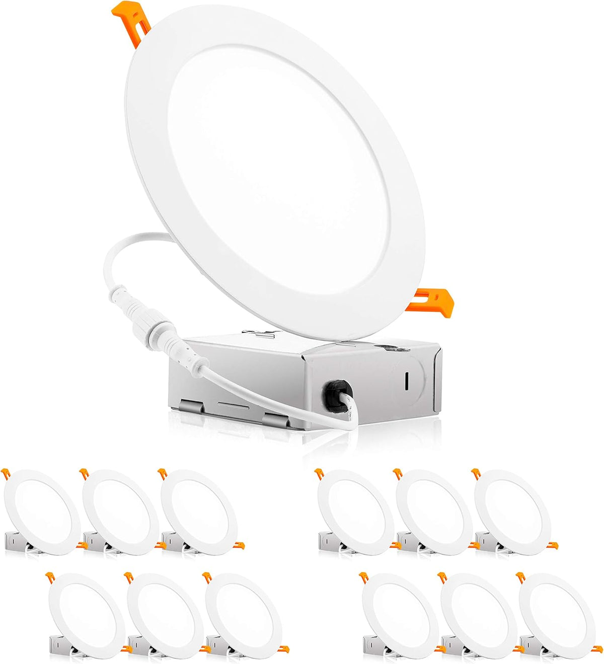 12 Pack 6 Inch Ultra-Thin LED Recessed Ceiling Light E320