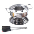 10-Piece Set Stainless Steel Chocolate Melting Pot Cheese Fondue Set J617