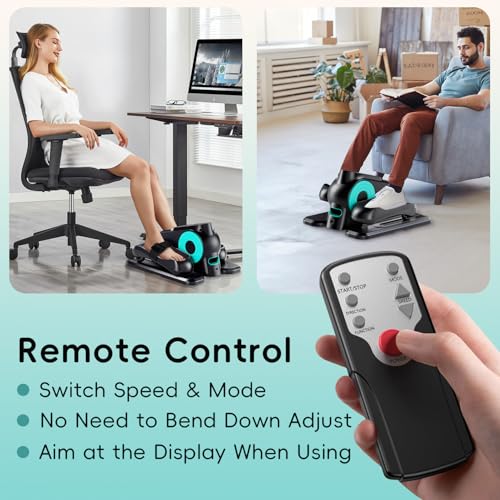 Under Desk Elliptical Machine, Quiet Portable Electric Seated Pedal Exerciser with Remote Control & 12 Adjustable Speeds K5853
