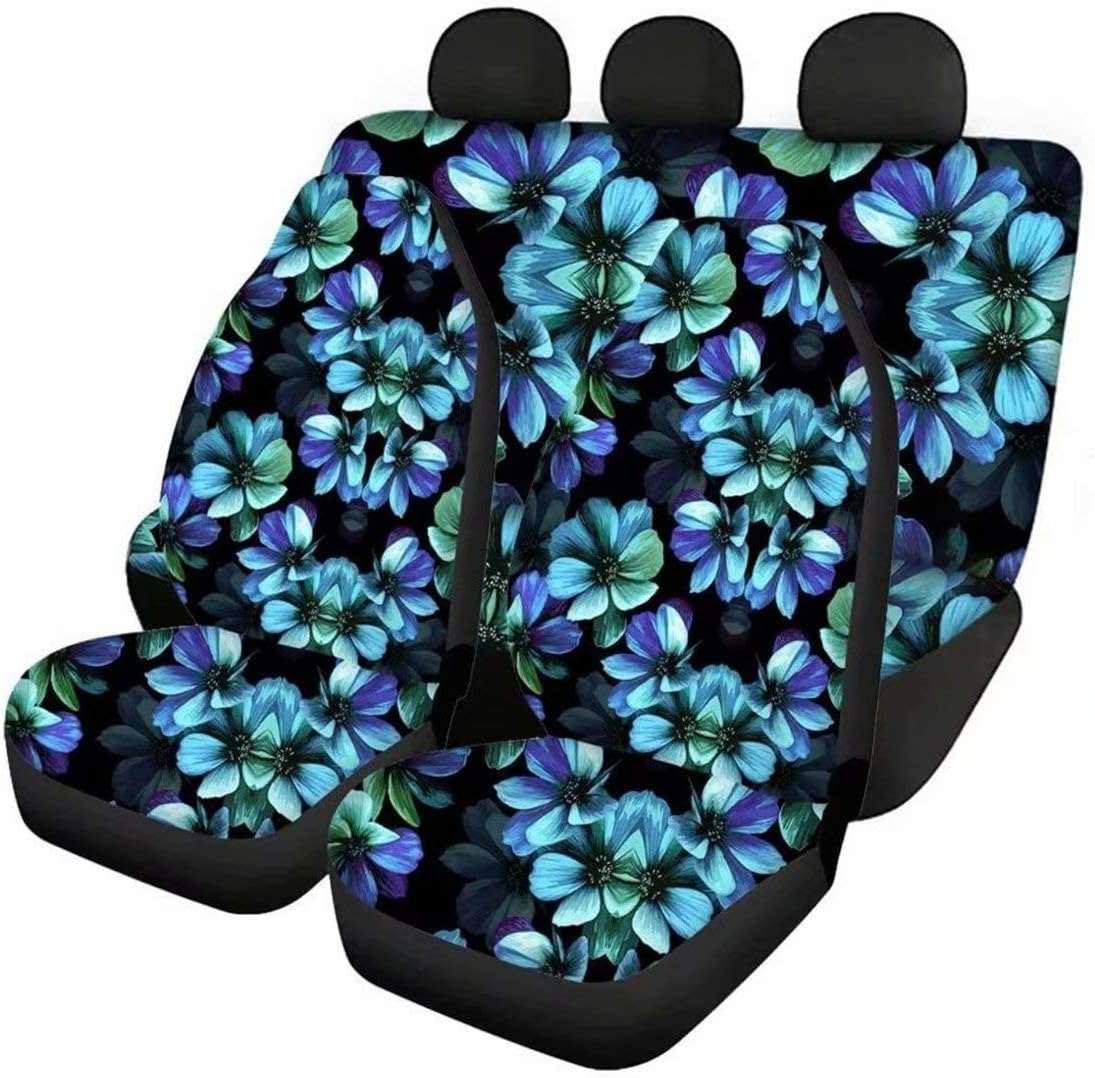 Red Kiss Lips Print 4pcs Car Seat Cover Set M24943