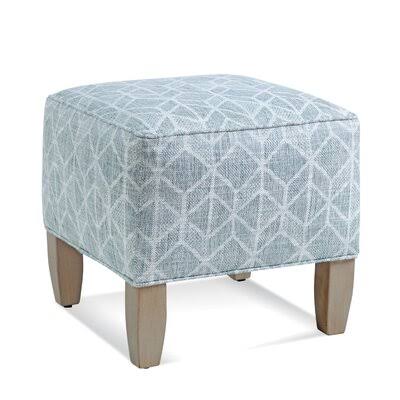 Gray and Cream Stripe Square Ottoman K5377