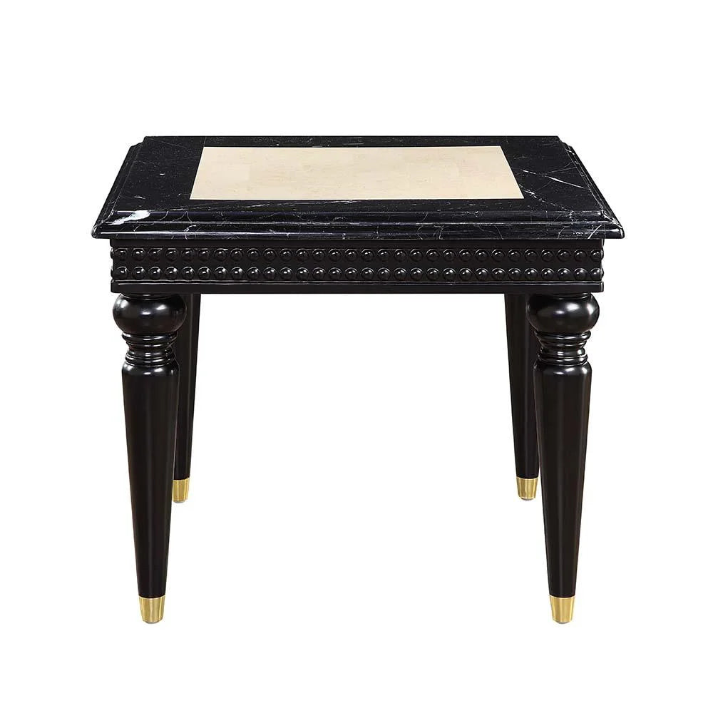 Marble Top Wooden Frame End Table H223140