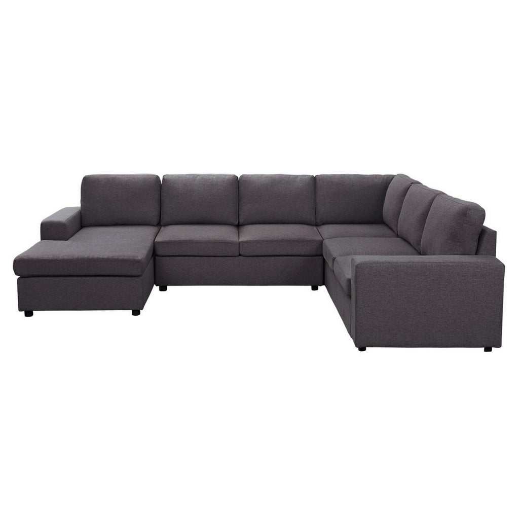 Dark Gray Modular Sectional Sofa with Reversible Chaise N766352