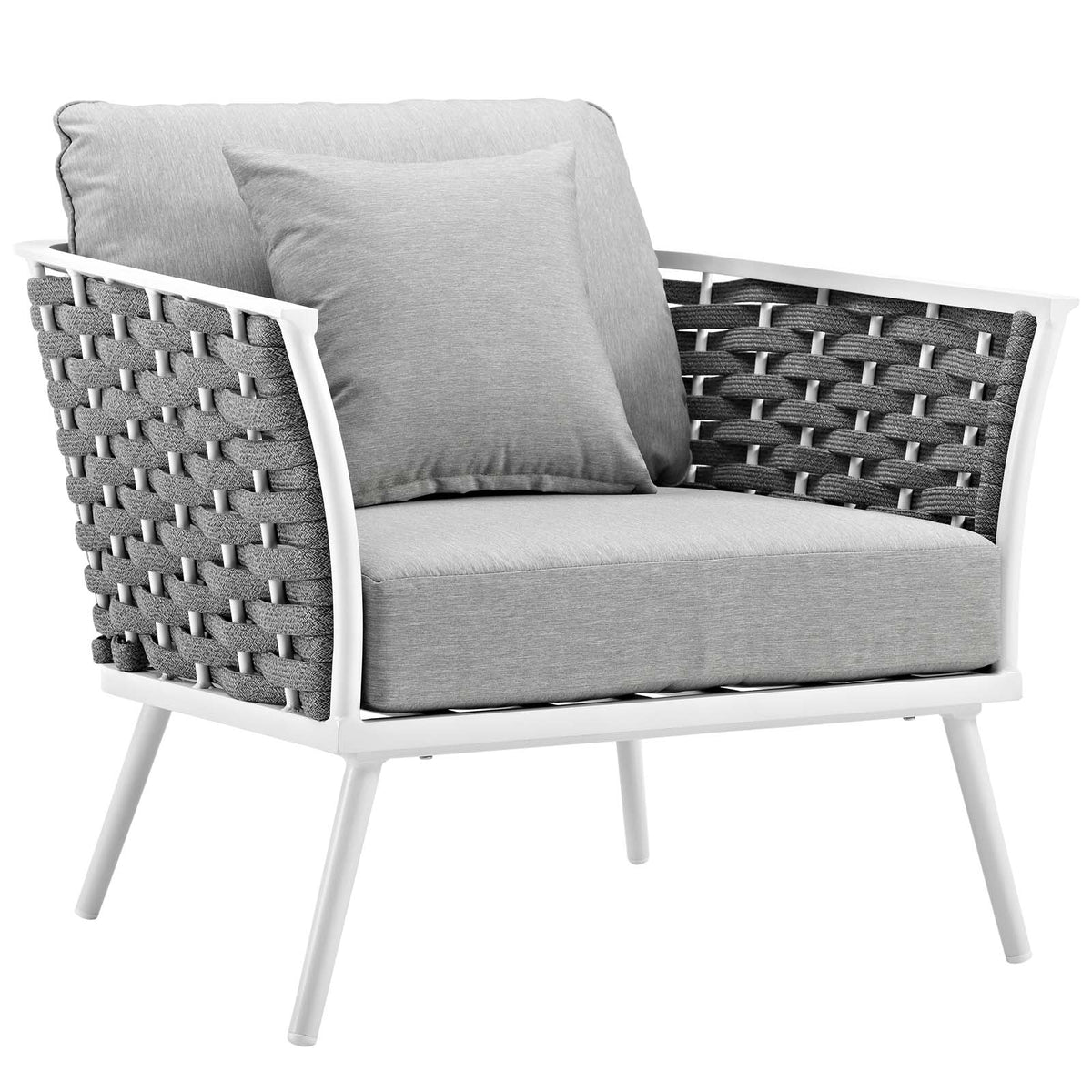White Gray 6 Piece Outdoor Aluminum Sectional Sofa Set Q4297