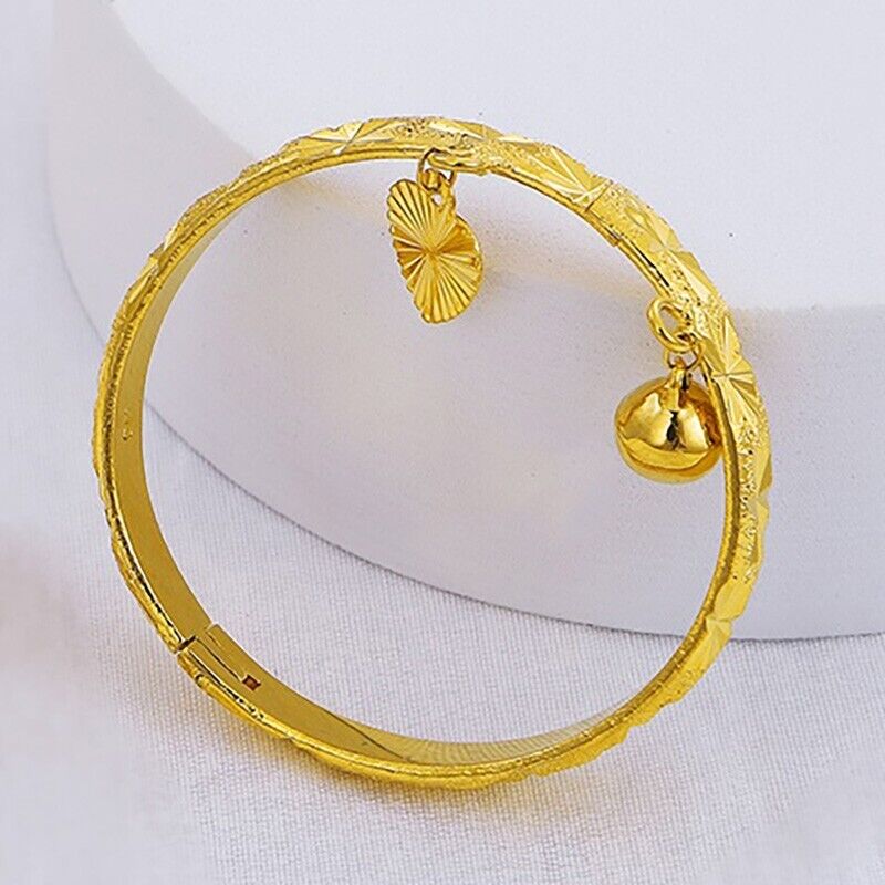18k Gold Filled Sterling Silver Baby Bead Bell Bracelet C50857