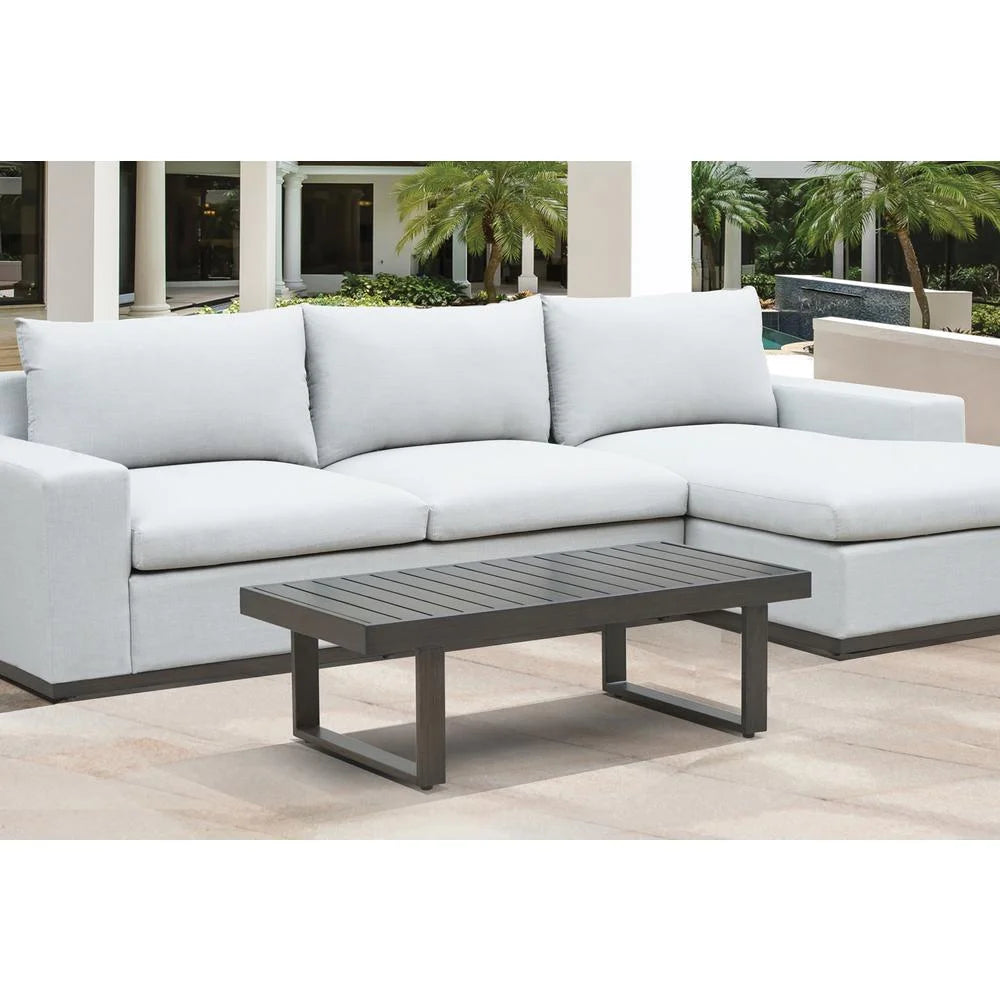 Brown Aluminum Patio Cocktail Table R723